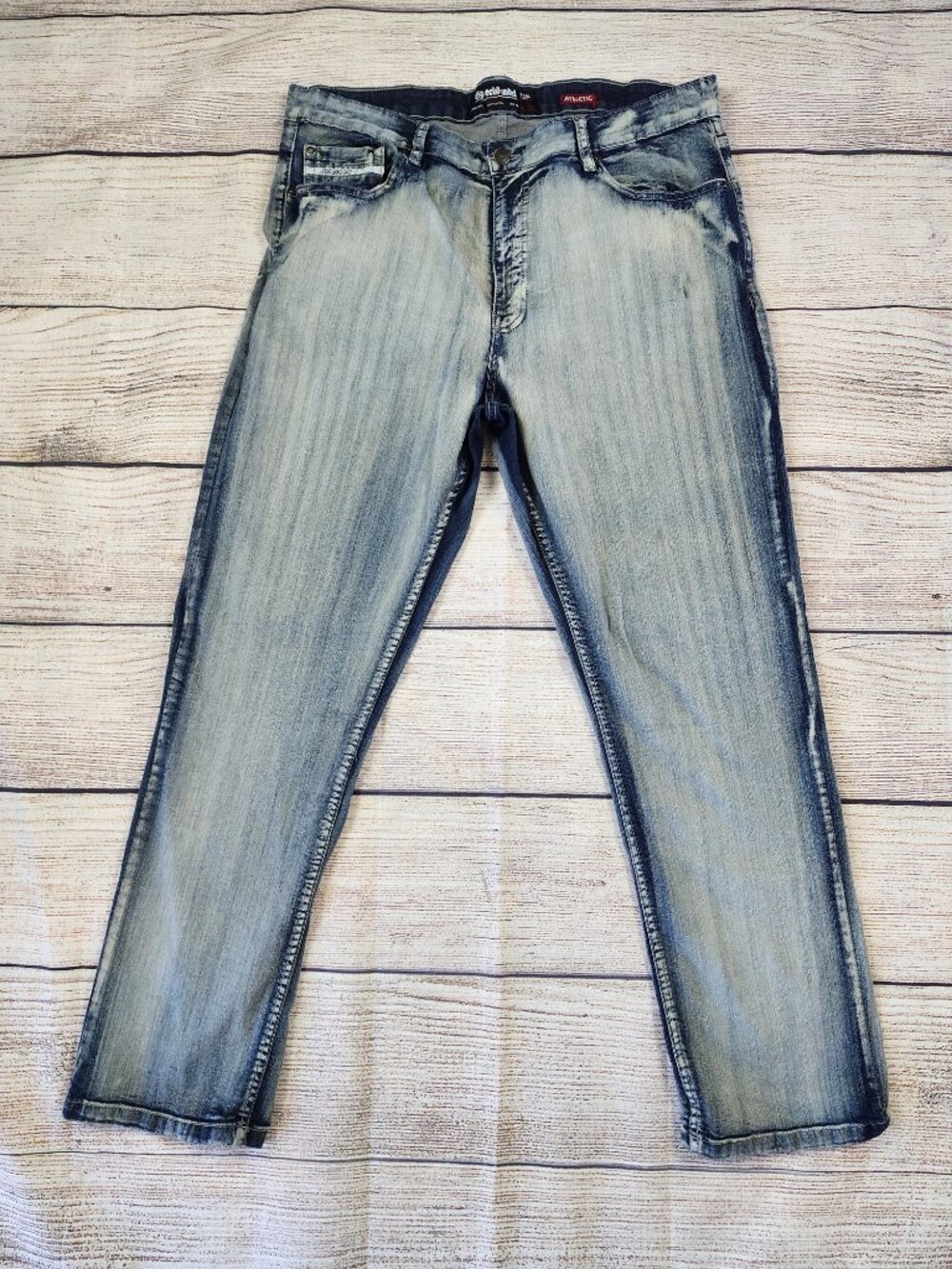 Ecko Unltd Jeans Mens Size 40 Blue Denim Distressed Athletic Y2K Grunge Vintage